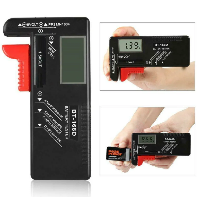 

BT-168D AA/AAA/C/D/9V/1.5V batteries Universal Button Cell Battery Colour Coded Meter Indicate Volt Tester Checker BT168 Power