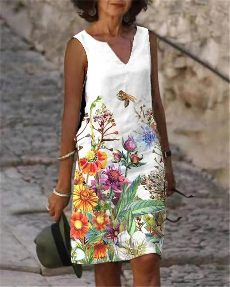 

Fashion loose woman dress temperament sleeveless dress summer woman dress