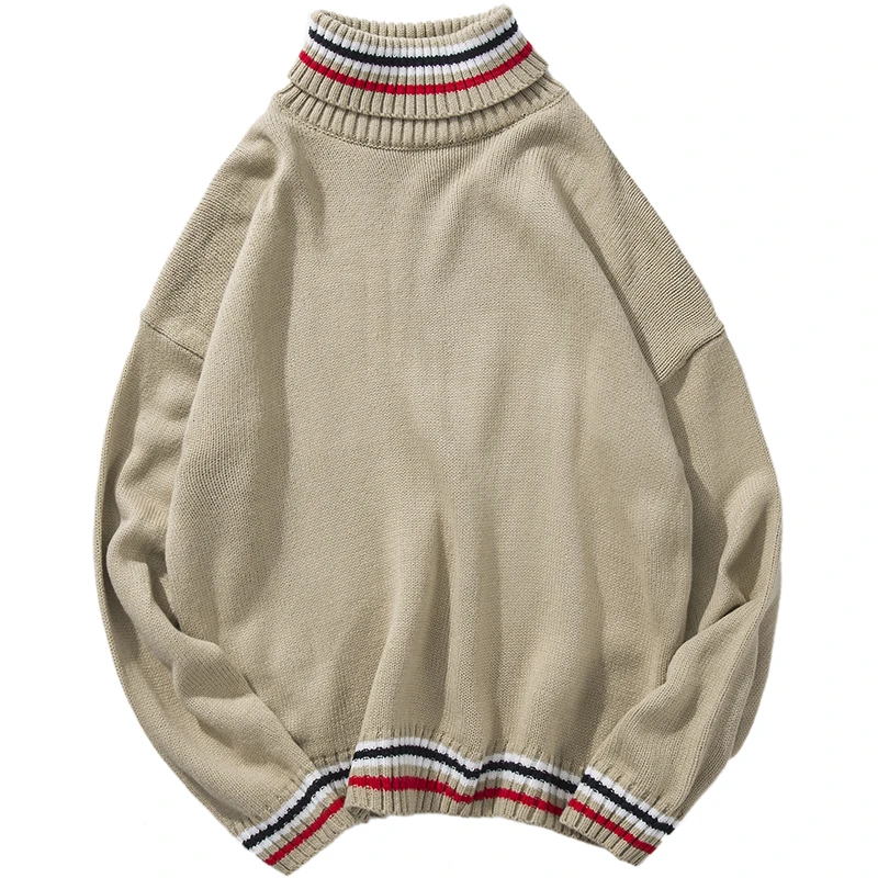 

Men Fashion Stripe Knitwear Pullover Sweaters 2020 Winter Mens Casual Warm Turtleneck Knitted Pullover Jumper Sweaters Man Tops