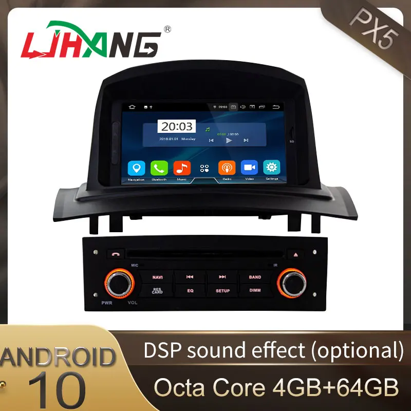 Автомобильный DVD мультимедийный плеер LJHANG Android 10 для Renault Megane 2 Fluence 2002 2008 WIFI GPS Navi 1