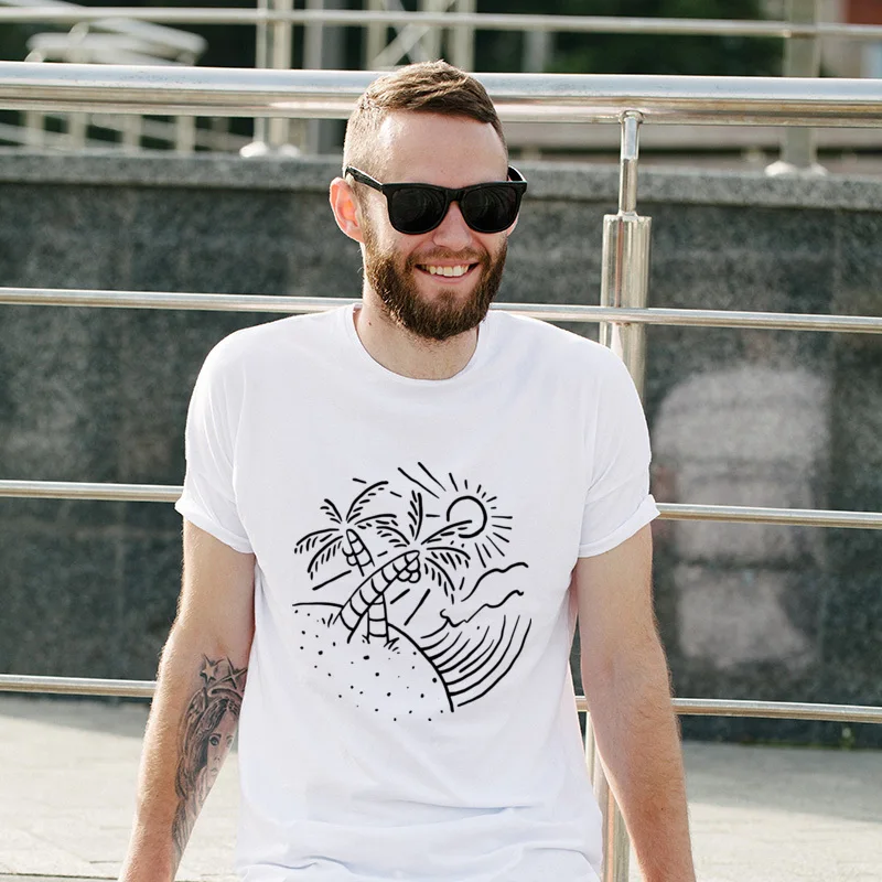 

2021 Hot Sale Beach And Wave O-Neck Funny T Shirts Simple Style Oversized T Shirt Manga Youth Tee Shirt Boyfriend Gift