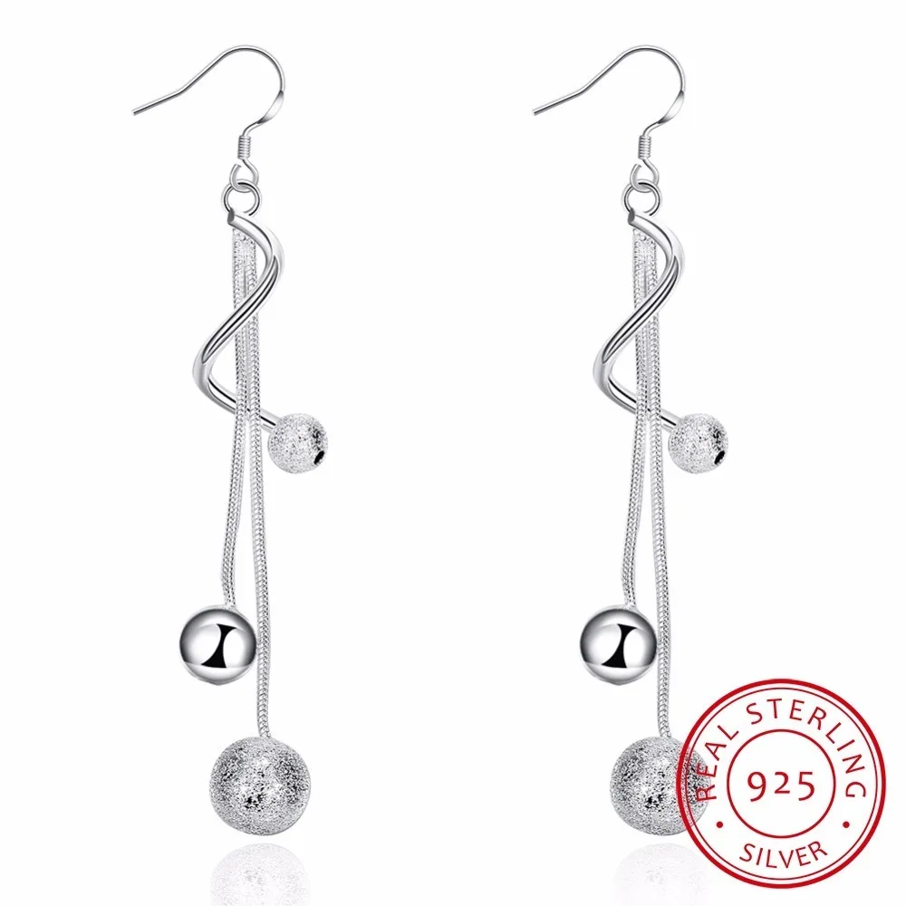 Горячая Распродажа модные длинные висячие серьги с кисточками из стерлингового