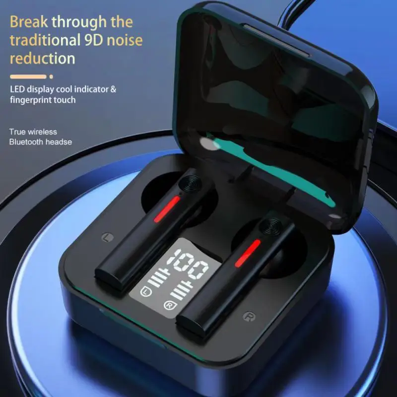 

Беспроводные наушники Bluetooth-совместимые с шумоподавлением 9D, музыкальная гарнитура со светодиодным дисплеем, зарядное устройство, игровая ...