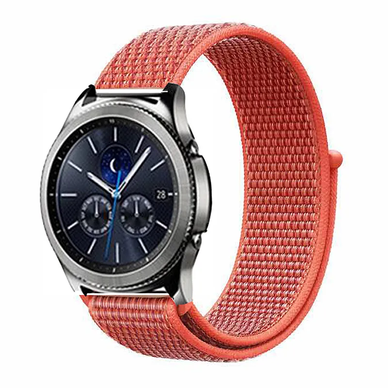 nectarine 22 20 мм/22 мм длина браслета для Galaxy Watch 46 мм/42 мм/Активный 2 ремень samsung Шестерни S3 Frontier спортивный нейлоновый браслет huawei часы GT S2 42 46 мм - Цвет ремешка: nectarine 22