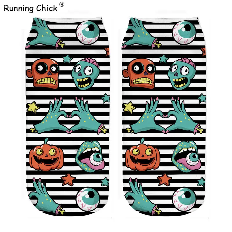 Носки с 3d цифровым принтом бегущая цыпленка Хэллоуин жесты и эмоции оптовая