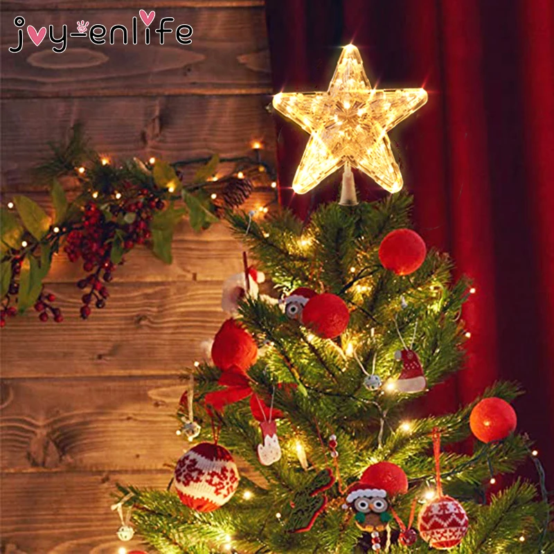 

Christmas Tree Top LED Star Night Light xmas tree Ornaments Garland Christmas Decorations For Home Navidad New Year 2022 Decor