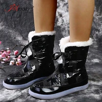 silver fur winter warm women boots long plush waterproof platform snow boots lace up ankle boots woman shoes 2022 new fashion