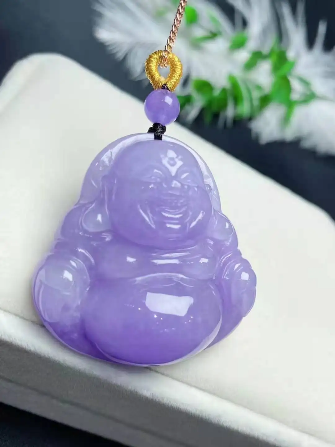Natural jade A HandCarved violet Buddha jadeite pendant necklace pendants jewelry necklaces women men | Украшения и аксессуары