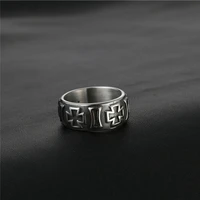 new christian cross pattern ring mens ring fashion metal cross ring religious accessories party gift