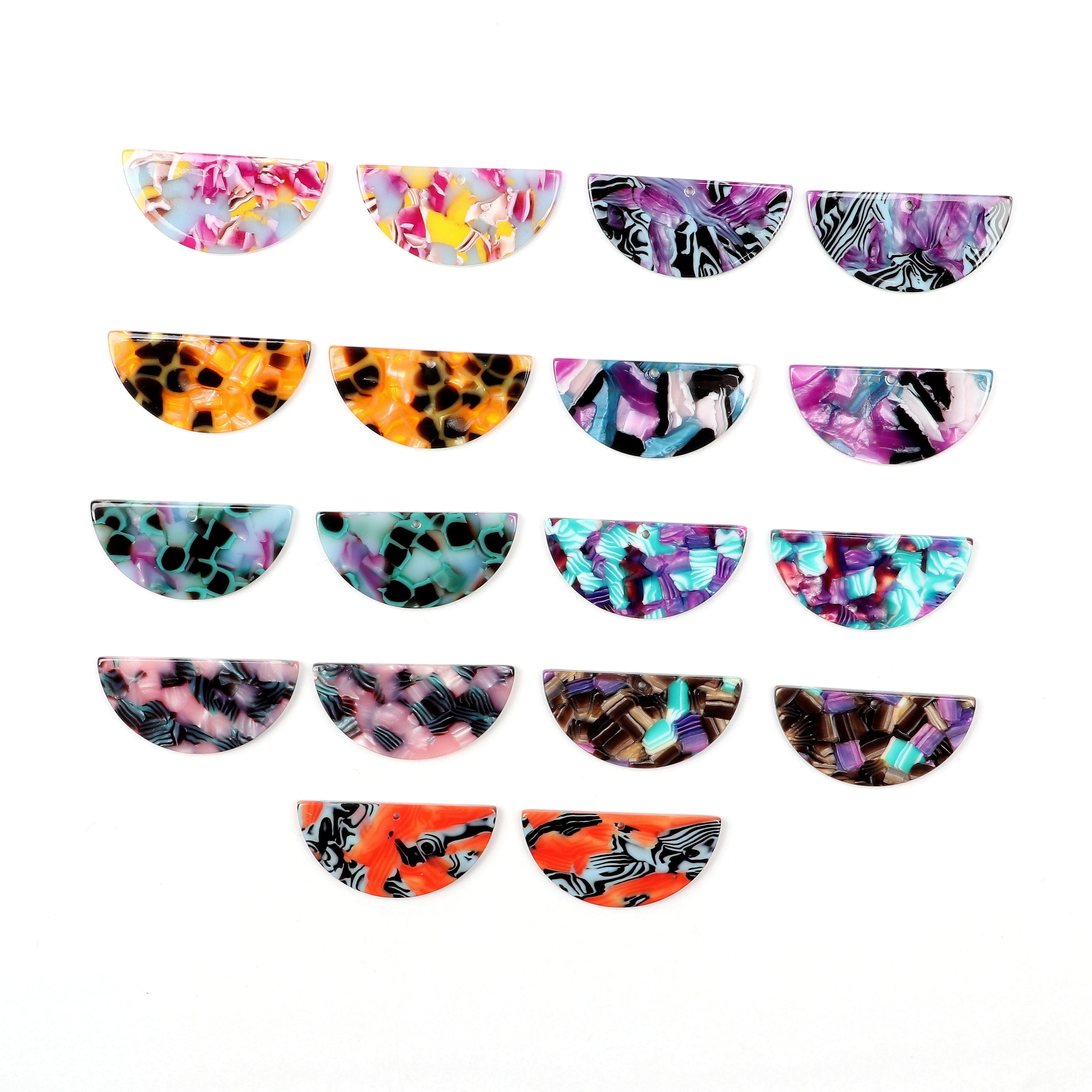 Черепаховая раковина серьги Шарм ацетат акриловые полукруглые Соединительные