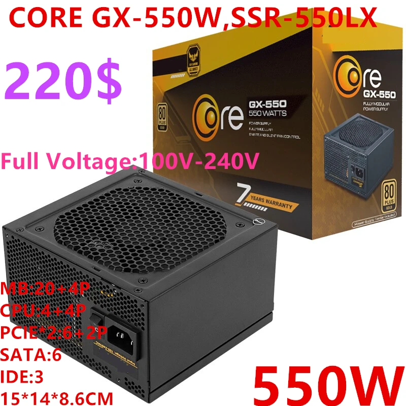 Новый оригинальный блок питания для SeaSonic ATX 80plus золото полный модуль 550W/650W
