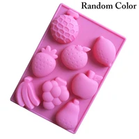 1pc silicone 8 cavities cake molds 3d fruit shape candy decoration mold chocolate cake baking tool kitchen supplies random color