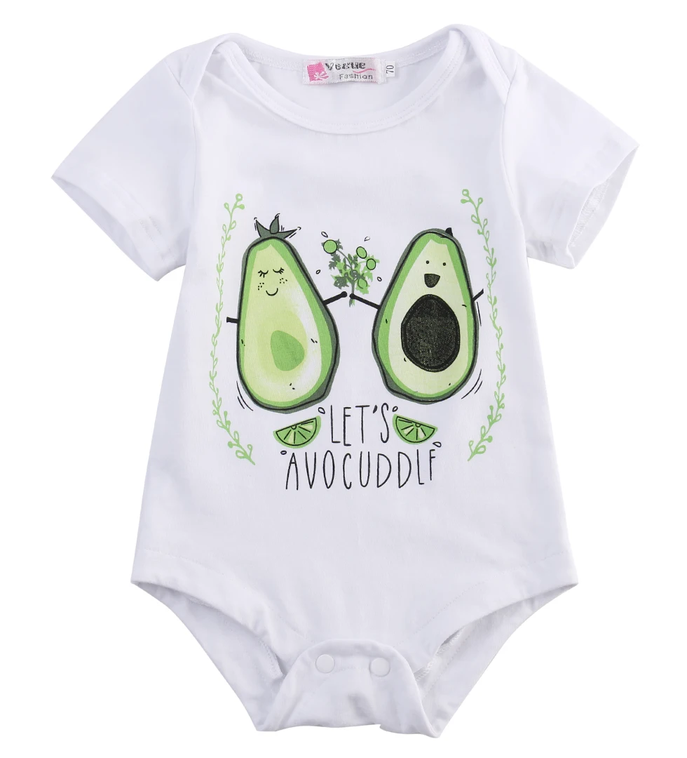 Let's Avocado Printed Bodysuits for Baby Girl Short sleeve Jumpsuits | Детская одежда и обувь