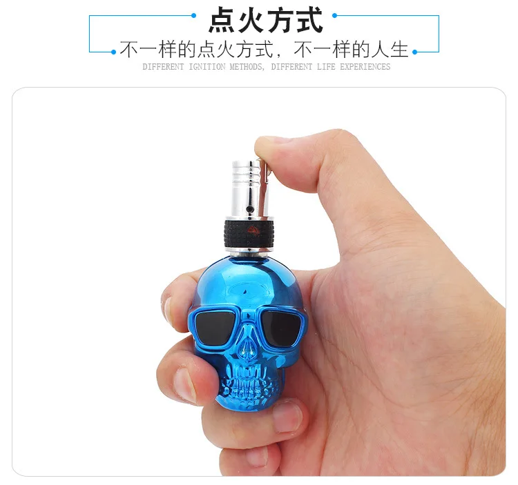 

Creative Torch Metal Skull Fiery Lighter Free Fire Butane Gas Compact Lighter Inflated Jet Hardware Accessories Cigarette NO GAS