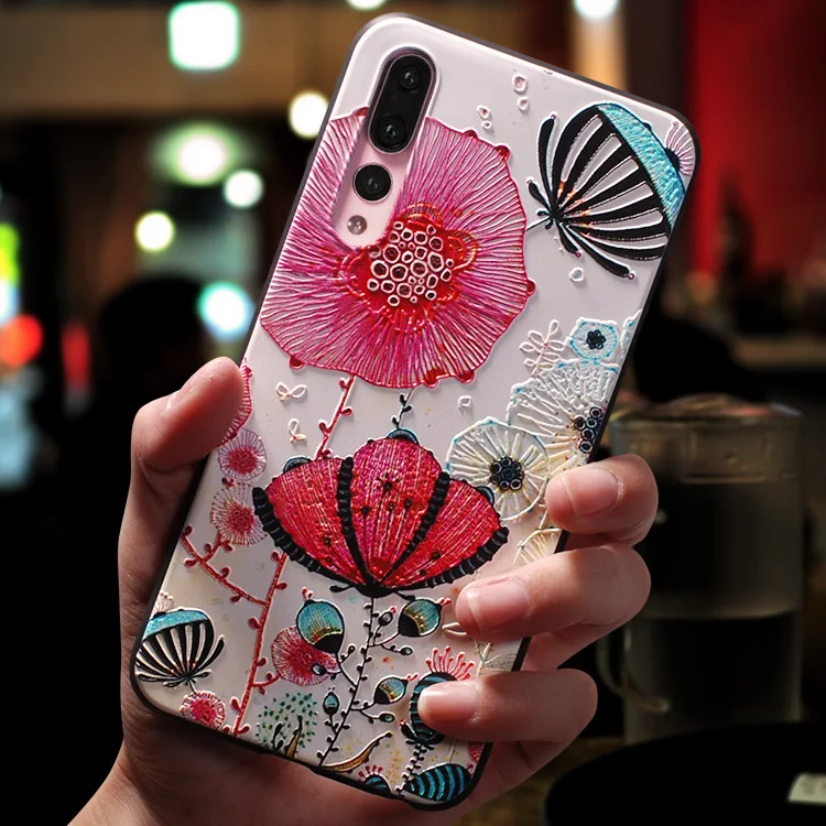 3D рельефный чехол для Huawei P40 P30 P20 Lite Pro Nova 5T 4 3e Honor коврики 30 20 20X 10 V20 V10 9 V9