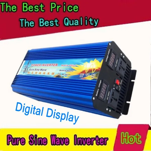 

DHL Fedex UPS Free Shipping zuivere sinusomvormer 6000W Peak 12000W Pure inverter 12v/24v DC to 110/230V AC