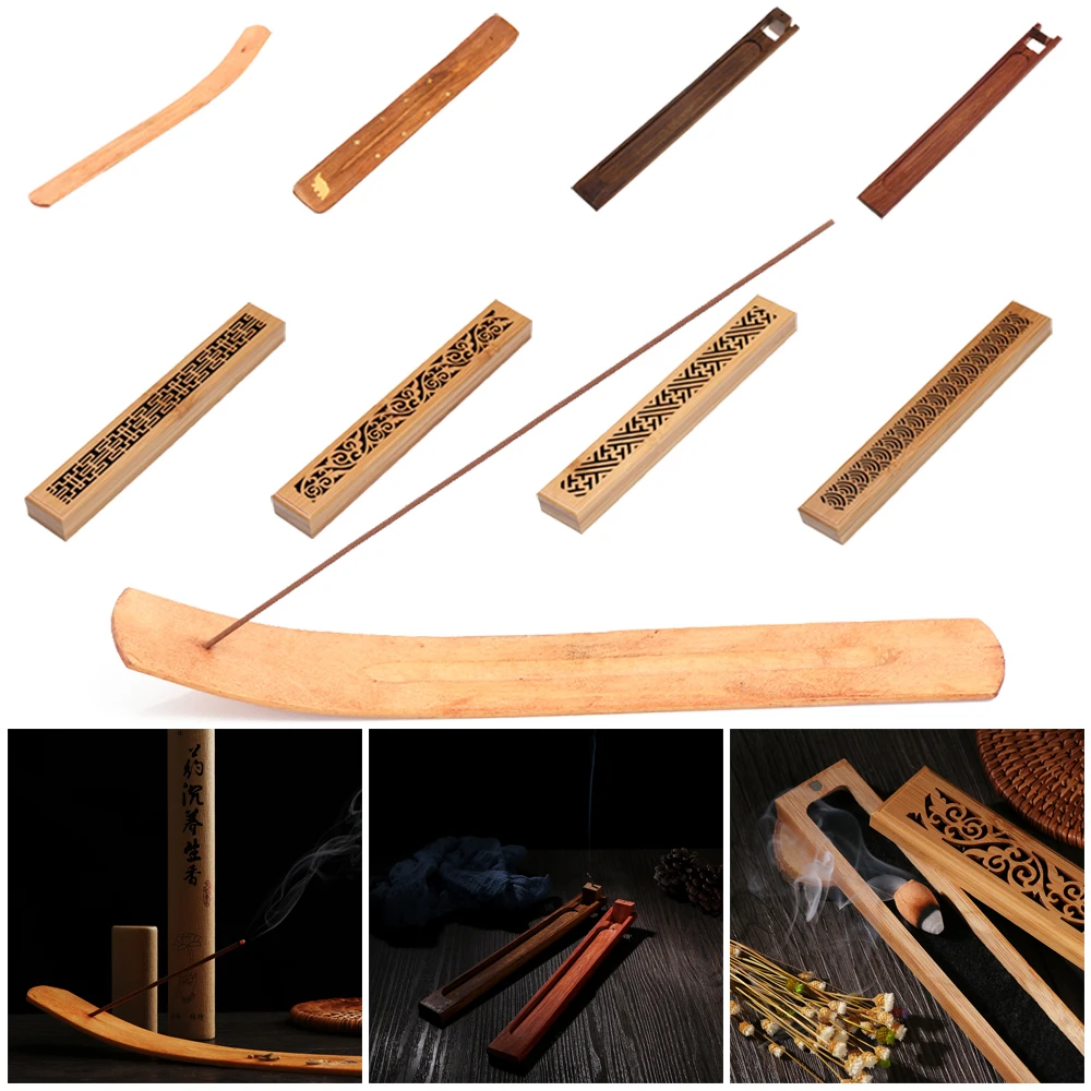 1 шт. ретро натуральный деревянный резной цветок ладан курильница Joss-stick вставленный держатель пепельница ароматерапия домашний декор ремесла