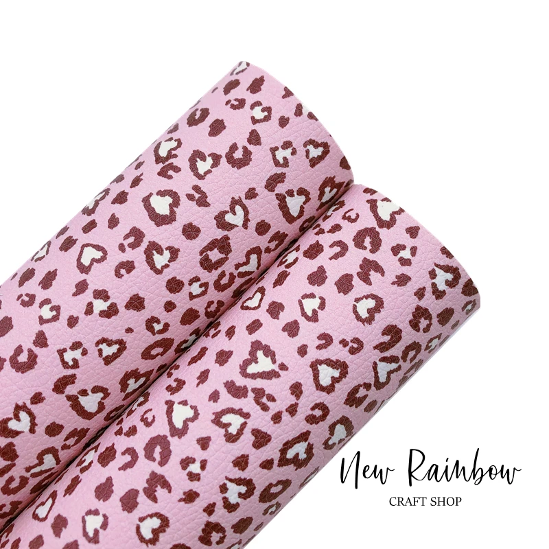 Новый Радужный 30x22 см Розовый Блестящий Дикая любовь Леопард искусственная кожа