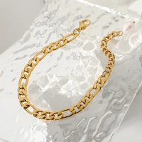 amaiyllis 18k gold figaro chain bracelet freshwater pearl bracelet fashion boho baroque pearl anklet jewelry for women