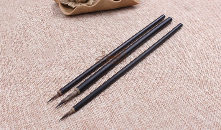 

Seiko hook line painted leaves tendon writing brush stone badger Chinese painting calligraphy large medium litte jade tablet pen