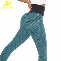 ningmi women gym yoga pants with hooks sports hip lifter stretchy high waist exercise fitness workout leggings activewear pants