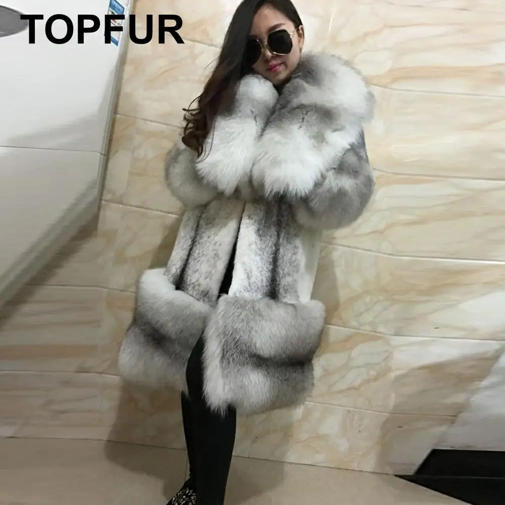 TOPFUR 2019 модные белые пальто шуба из натурального меха натуральной норки женские