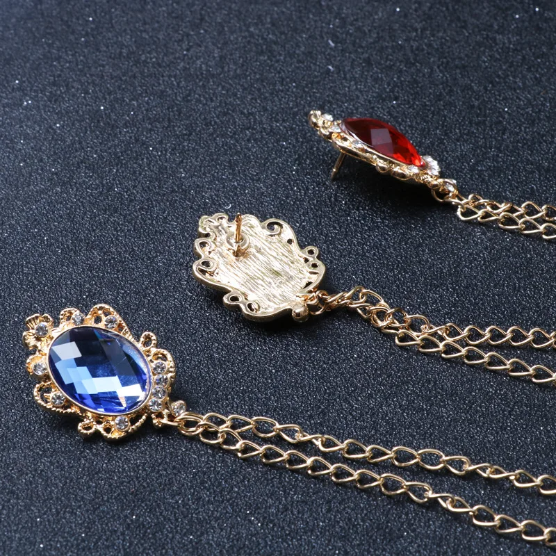 Мужская брошь с кристаллами и цепочкой кисточкой вечерние броши для свадебного