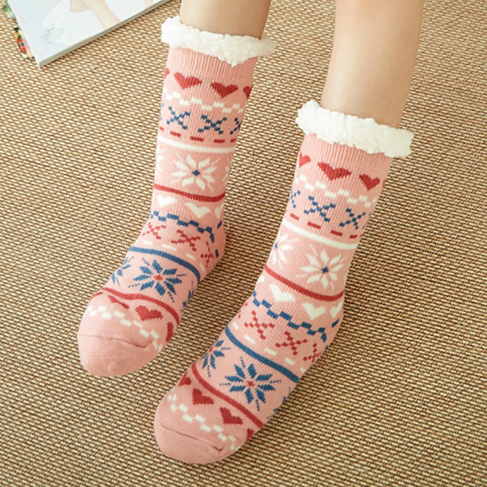 

Thickened Cozy Non Slip One Size Home Warm Artificial Fleece Lined Women Socks Soft In Tube Adult Winter Floor Fluffy Bed
