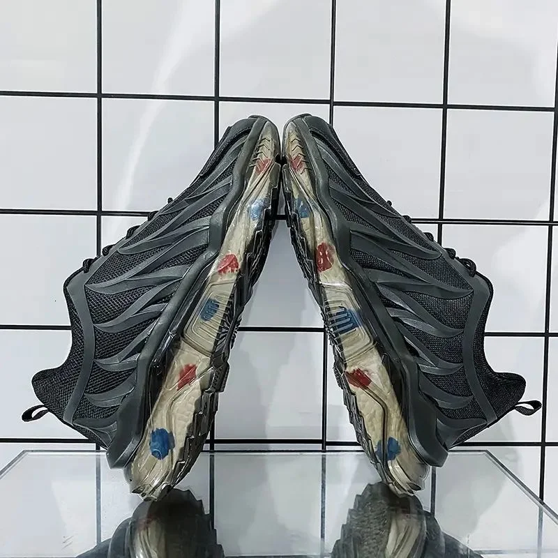 Мужские сетчатые кроссовки для бега удобная спортивная обувь дышащие