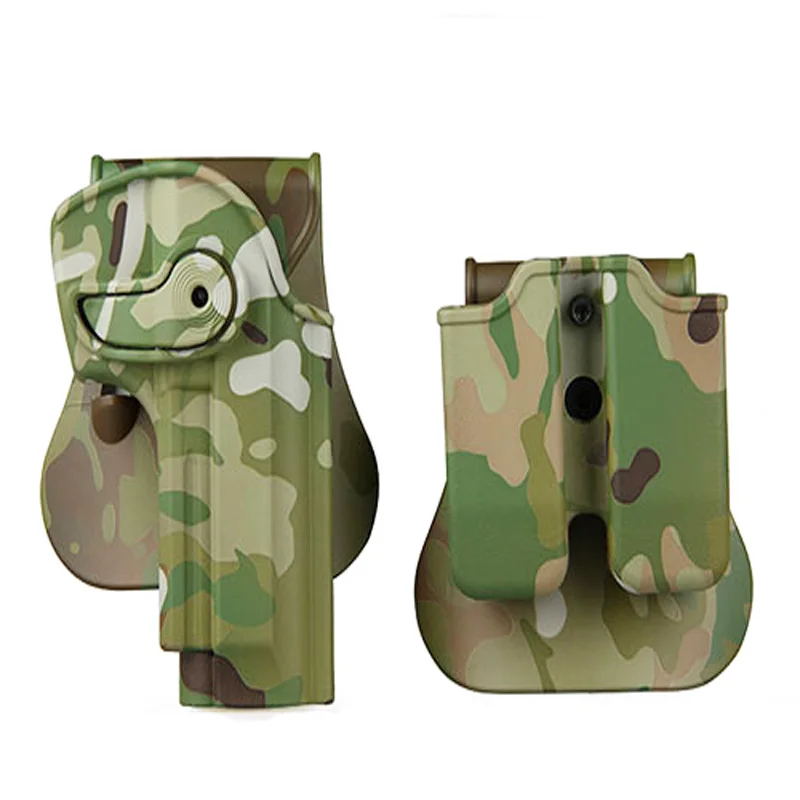 

Тактическая кобура CQC M92 M95 с поворотом на 360 градусов, полимерное удержание, кобура для пистолета Roto, двойная сумка для магазина, мягкая кобур...