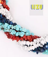 about 34string 5 8mm natural irregular colorful gravel perforated crystal stone bead jewelry making agate necklace bracelet