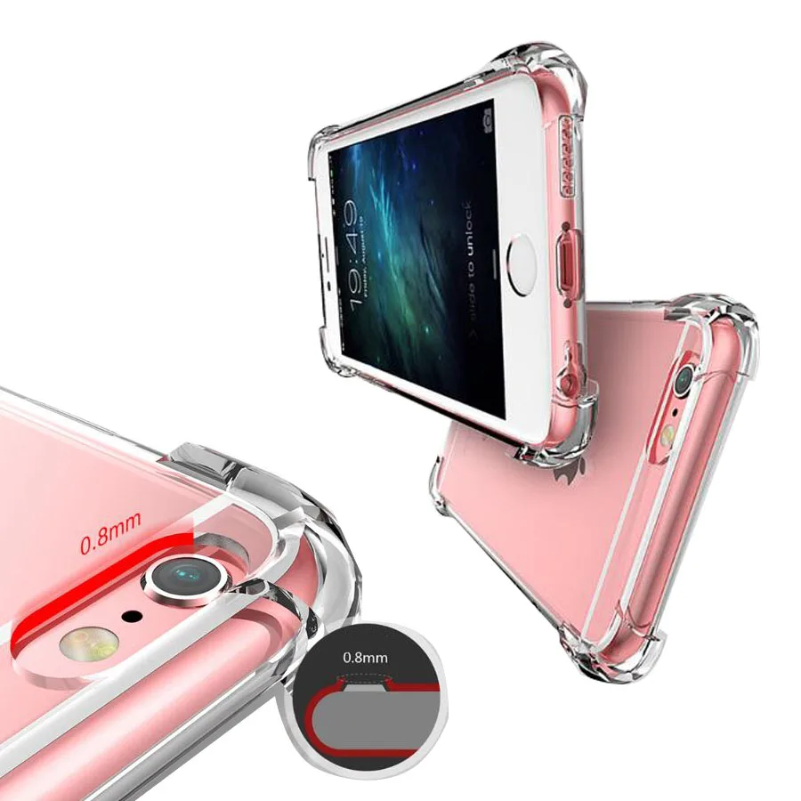 Противоударные противоударные мягкие чехлы для телефонов iPhone 12 11 Pro Max X XR XS 8 7 6 6S