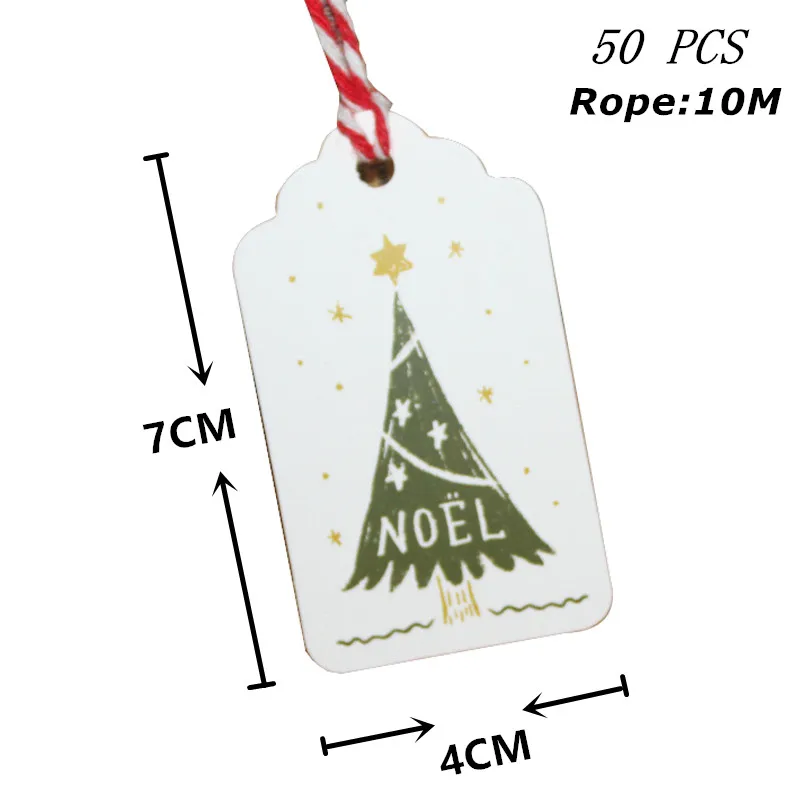 50 шт. бирки Noel с рождеством елочные украшения рождественские поделки ярлыки Natal