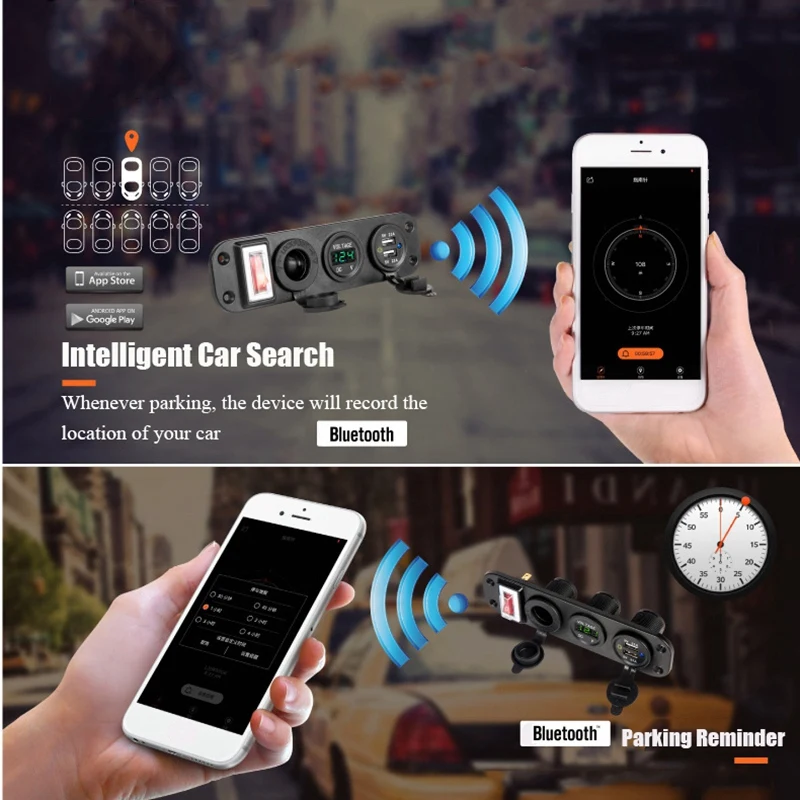 4 в 1 двойное зарядное устройство QC3.0 C-Igarette Зажигалка гнездо Цифровой вольтметр с