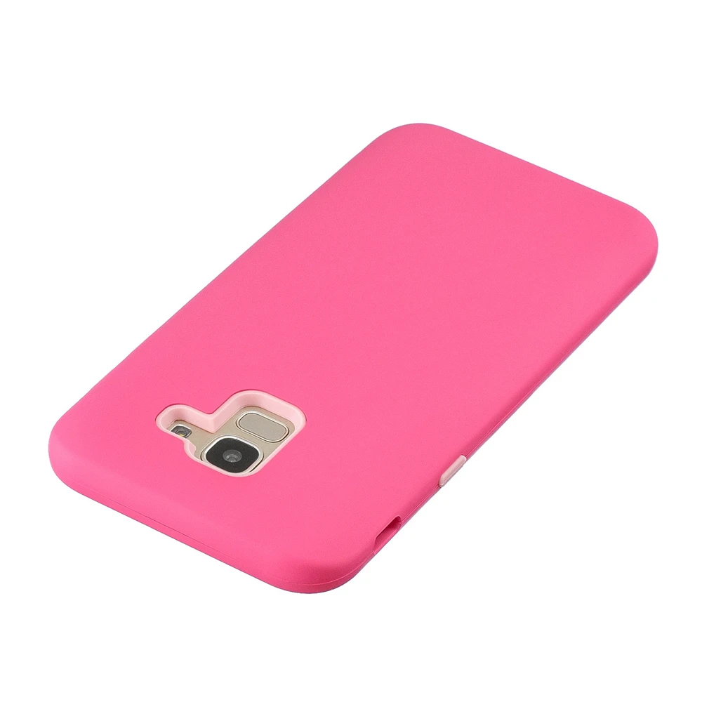 Для samsung Galaxy J6 2018 Европейская версия чехол силиконовый + PC Slim Fit двухслойный для