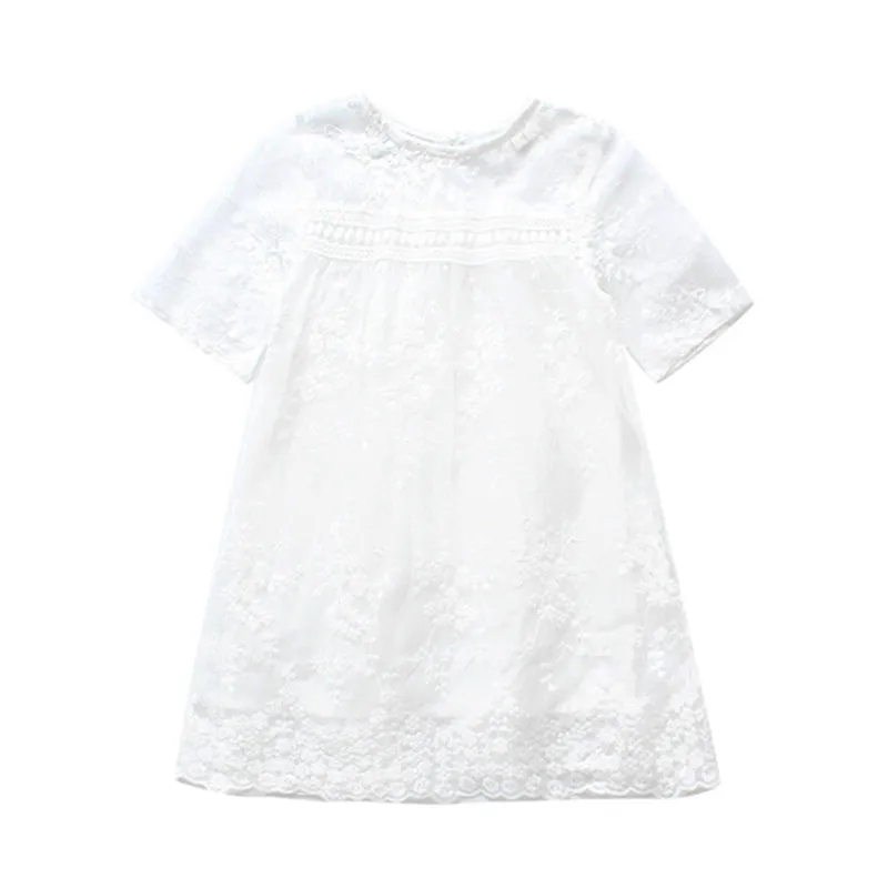 Новое платье для девочек принцессы на выход Летнее с вышитыми цветами Вечерние