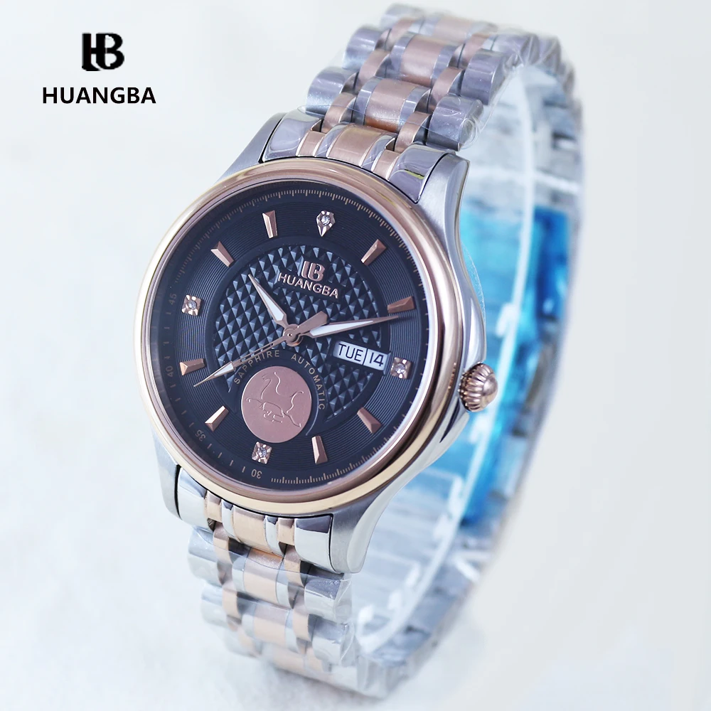 

Huangba Men's Watches Model 3189G07 Mechanical Luxury Brand Sapphire Wristwatch for Man Automatical Miyota Movement