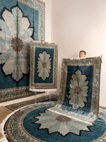 yilong oriental rug floral antique blue double knots handmade carpet