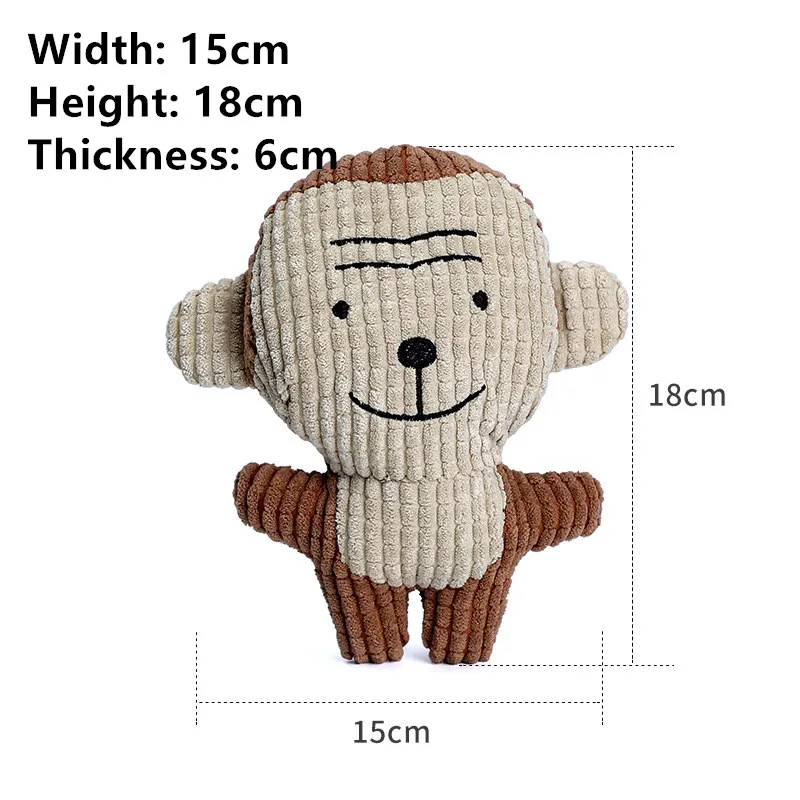 

Cute Pet Dog Cat Plush Squeak Sound Dog Toys Funny Fleece Durability Chew Molar Toy Fit for All Pets Elephant Bear Pig