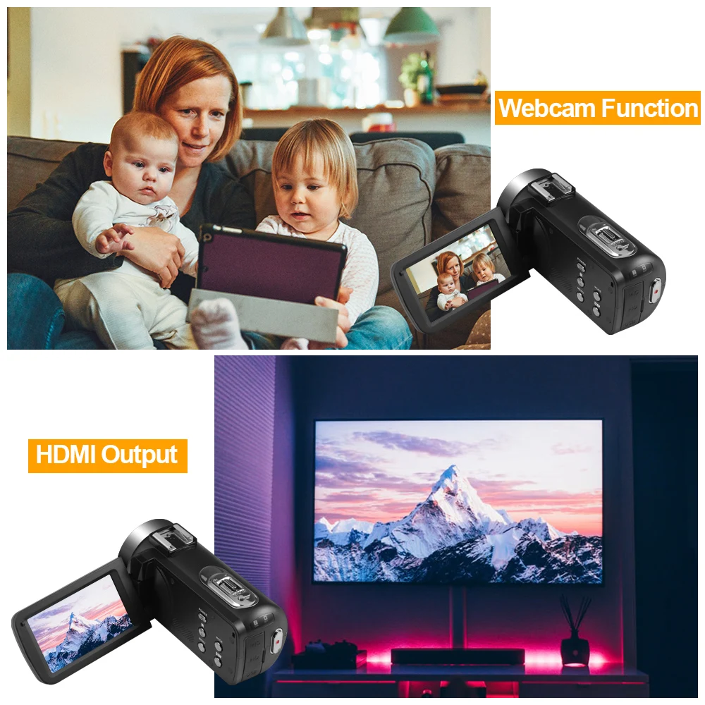 Видеокамера 4K видеокамера для YouTube 56MP 16X цифровой зум ИК Ночное Видение функция Wi