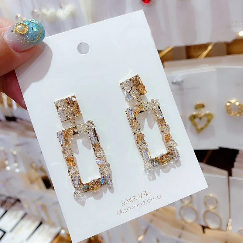 MENGJIQIAO новый корейский роскошные блестящие прямоугольник с украшением в виде