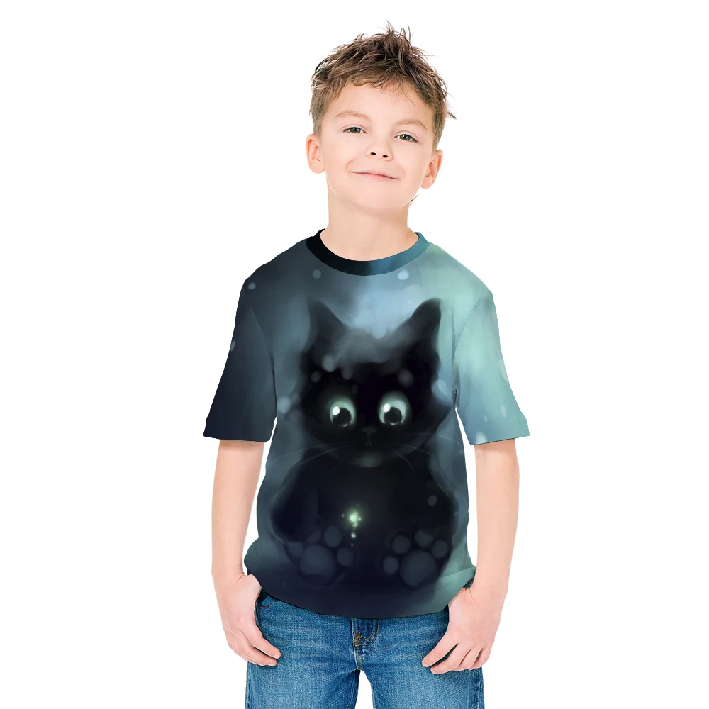 

Boys Girls Cute Cat Dog 4-20 Years Kids 2021 Newly Hot Children Day 3D T-shirt Skull Sickle Streetwear Halloween Tshirts