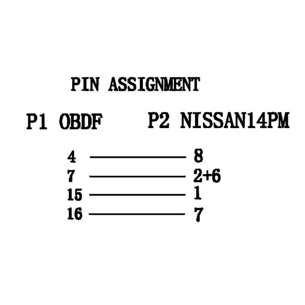 Переходник для автомобилей Nissan 14Pin OBD2 16Pin переходник кабель адаптер