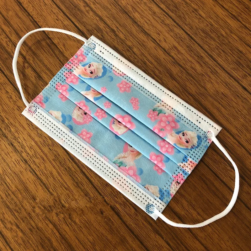 Детская маска для лица Disney Frozen 10 шт. одноразовая Защитная тканая с фильтром