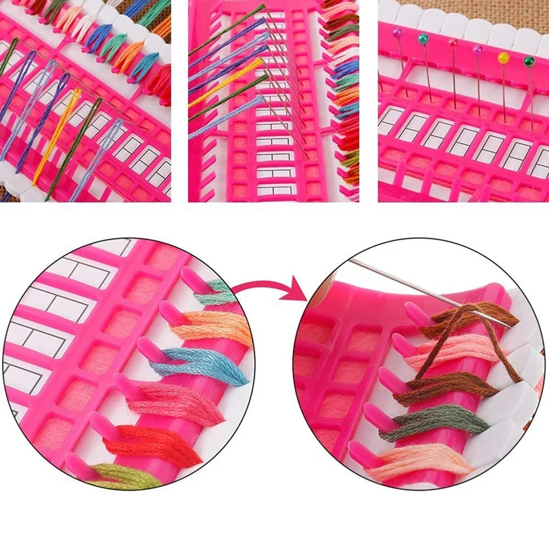 2 Pieces Floss Organizer Embroidery Kit Cross Stitch Tool 30 Positions Thread Organizers Sewing | Дом и сад