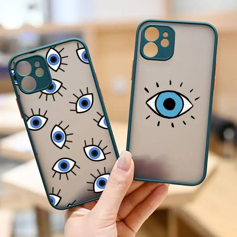 

Evil eyes Phone Case Dark green matte transparent iPhone 7 8 x xs xr 11 12 13 pro plus max mini