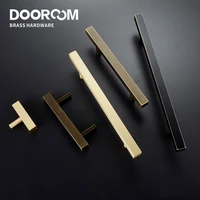 dooroom dulu brass furniture handles modern wardrobe dresser cupboard drawer cabinet door long square blackgold pulls knobs