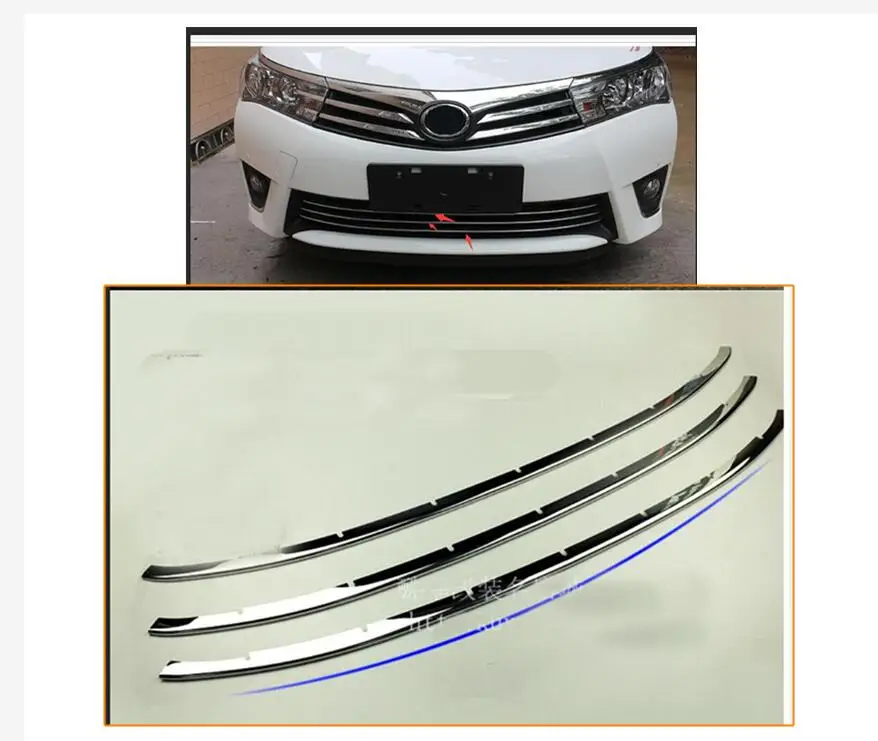 3 шт. решетка радиатора для переднего бампера Toyota Corolla E170 2014 2016|Хромирование| |