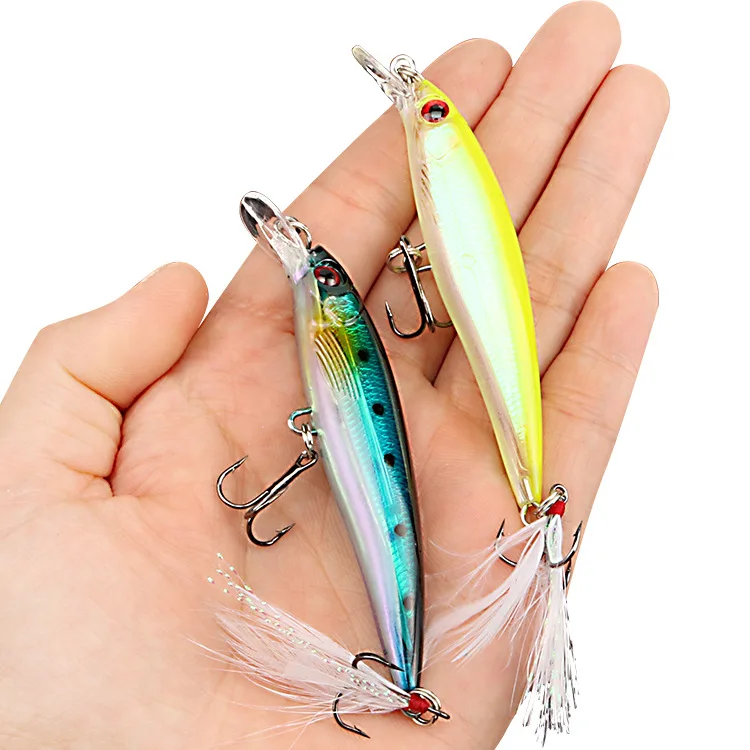 

2020 New Minnow Fishing Lure Wobbler Relax Parts Perch Feather Electric Casting Floating Bait Hard Bait Lures Bass Minnow Pesca
