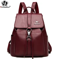 anti theft backpack women shoulder bag famous brand leather backpacks for girls large capacity school bags ladies back pack